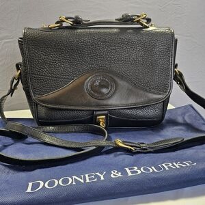 Dooney & Bourke Black Shoulder Bag with Gold Accent